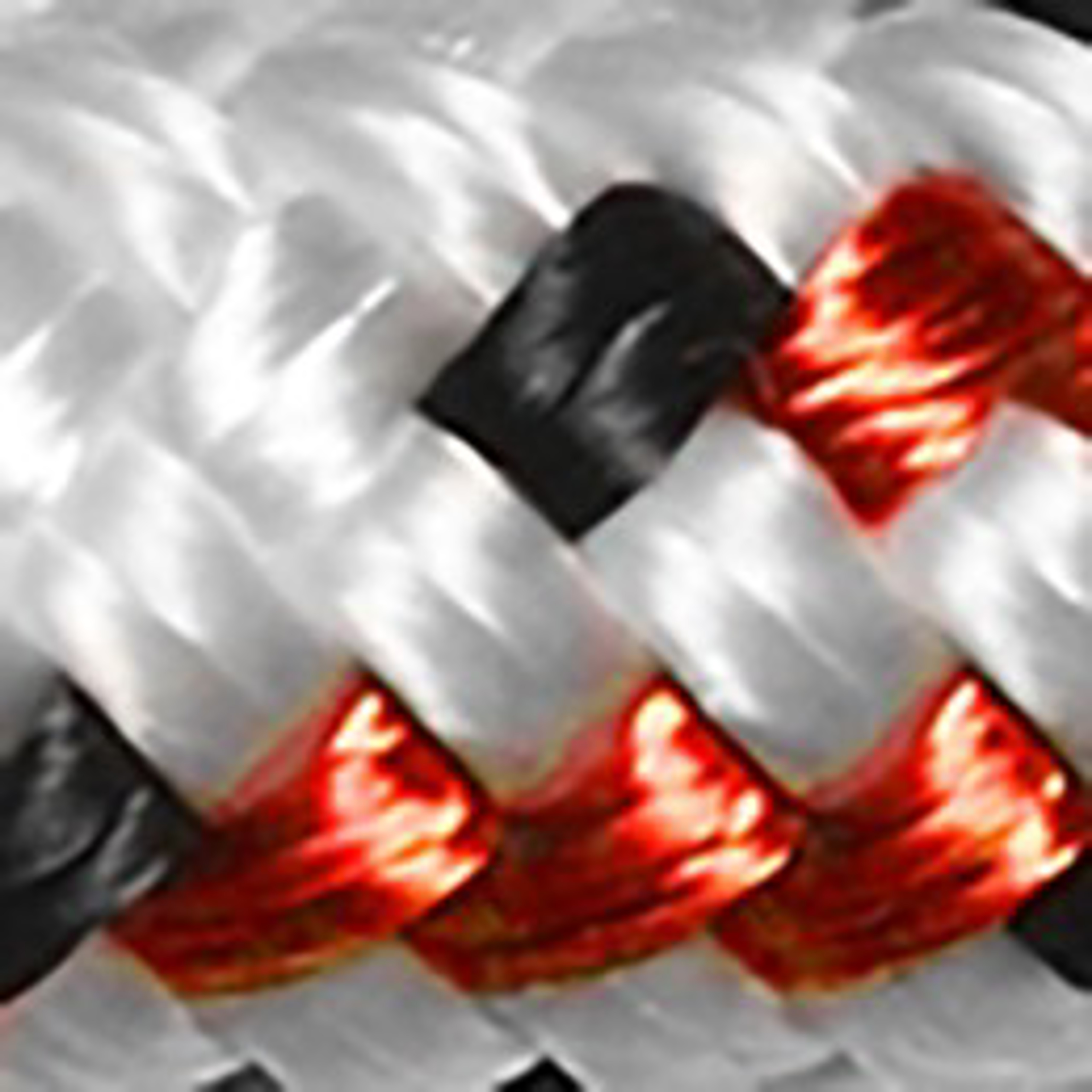 Bianco / righe nere e rosse