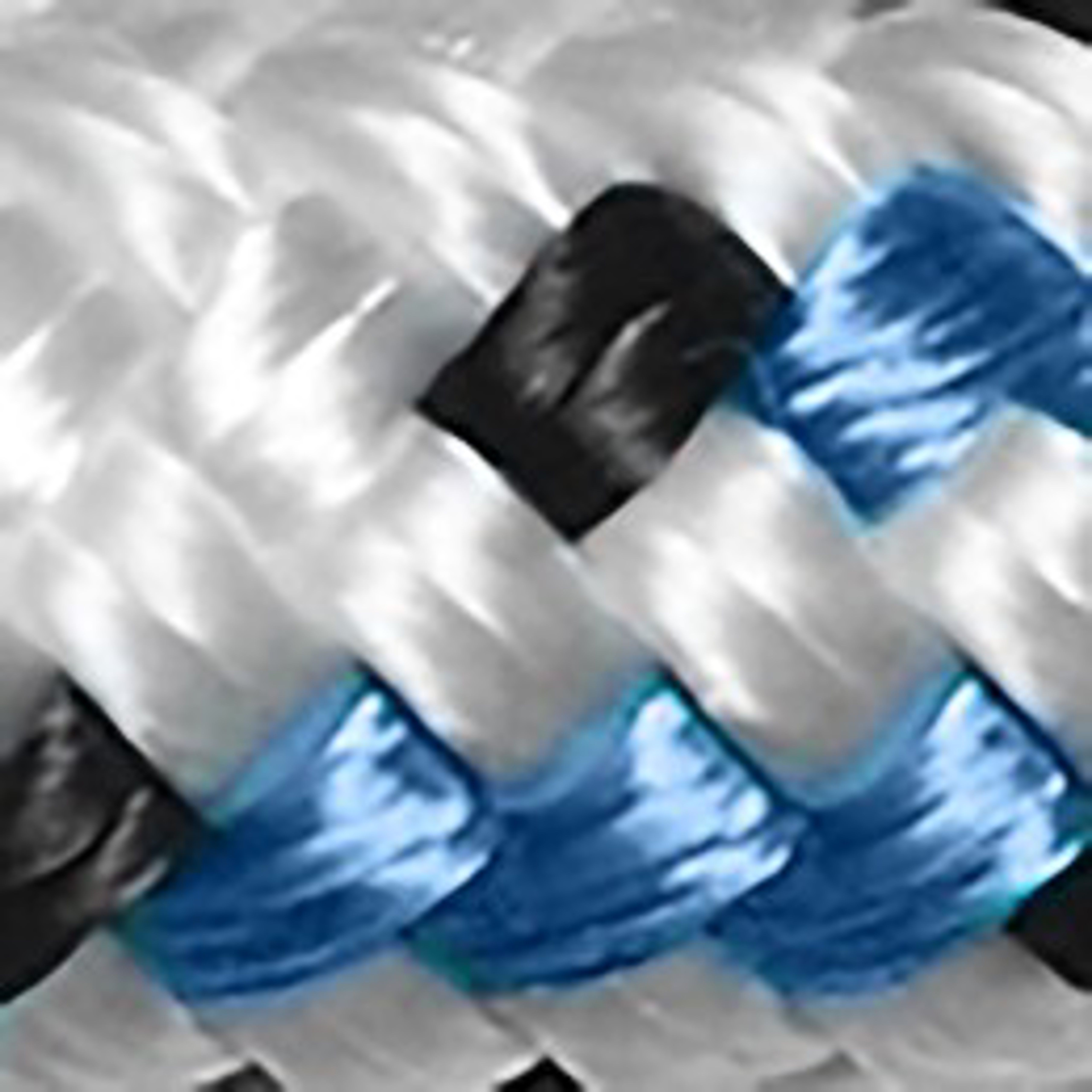 Bianco / righe nere e azzurre