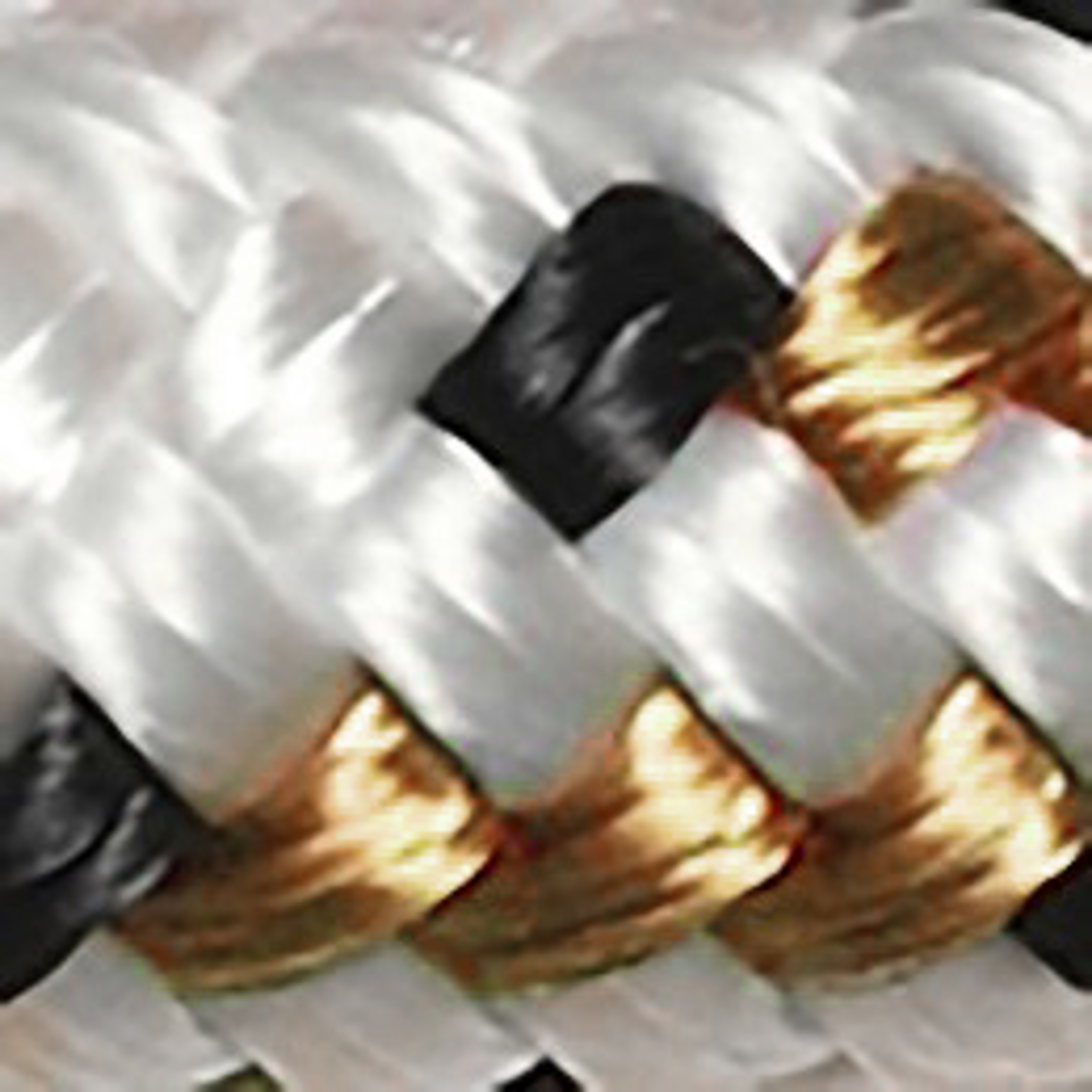 Bianco / righe nere e canapa